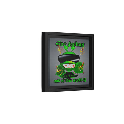 disc jockey - framed canvas art (grey-light grey)