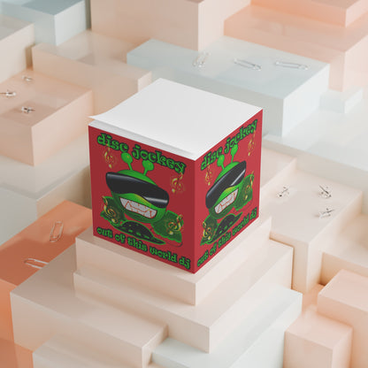 disc jockey - note cube (dark red)