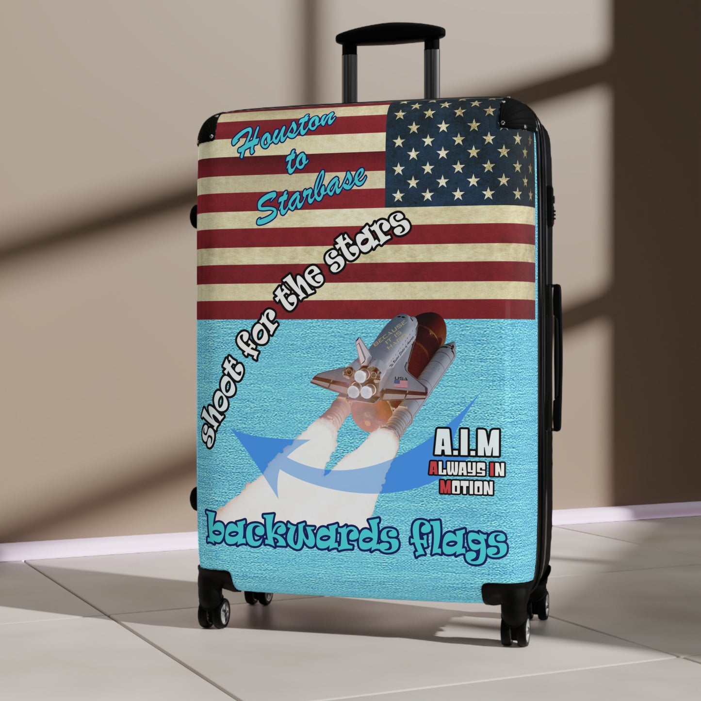 shoot for the stars - Suitcase (faded blue)