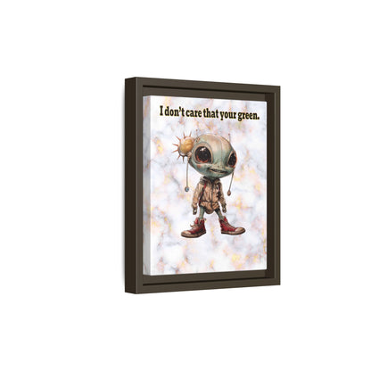 I don't care that your green - framed canvas art (white marble)