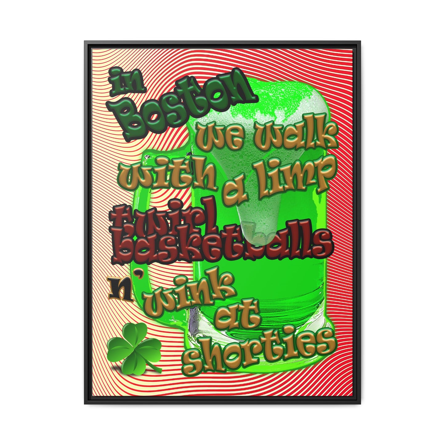 celtics logo - framed canvas art (yellow-orange wave)