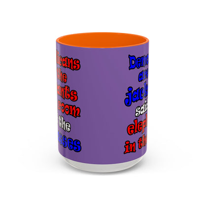 donkeys and elephants - Accent Mug (light purple)