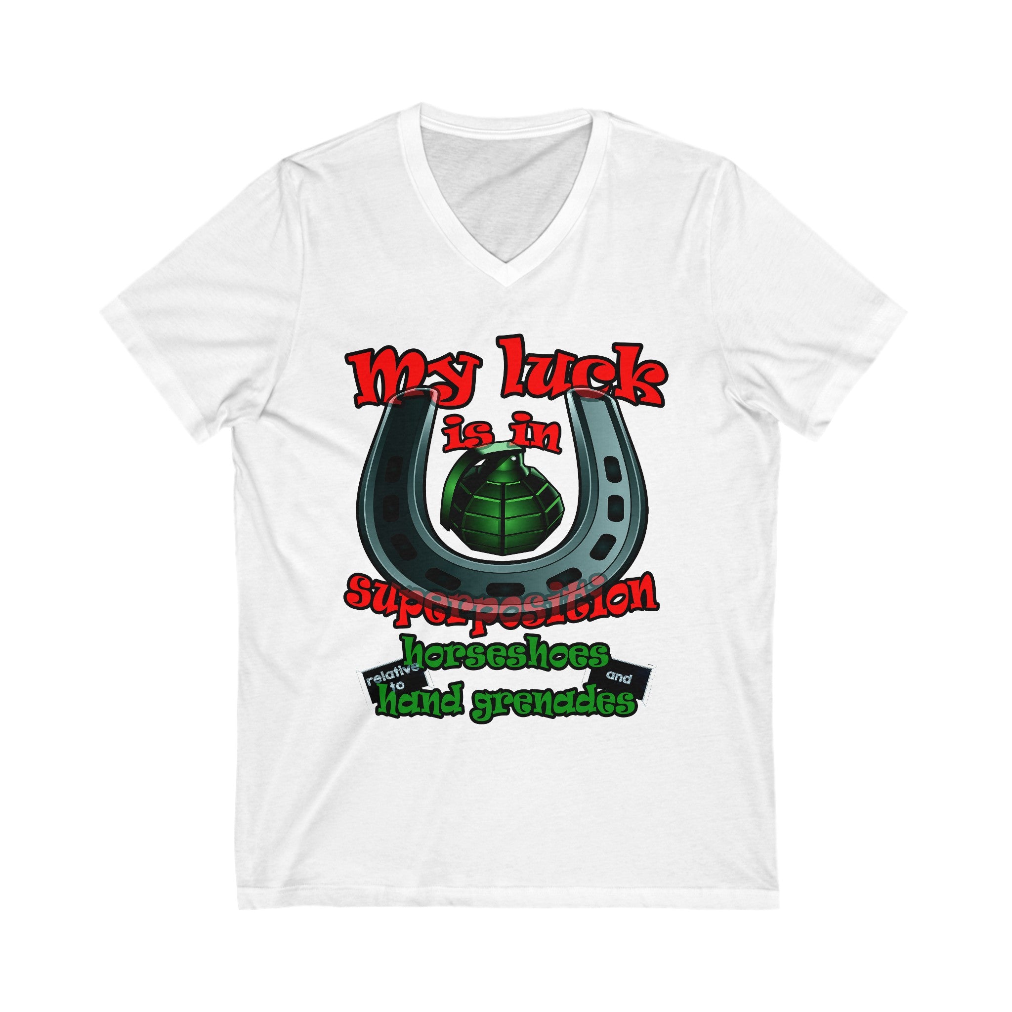 my luck - Unisex Jersey Short Sleeve V-Neck Tee