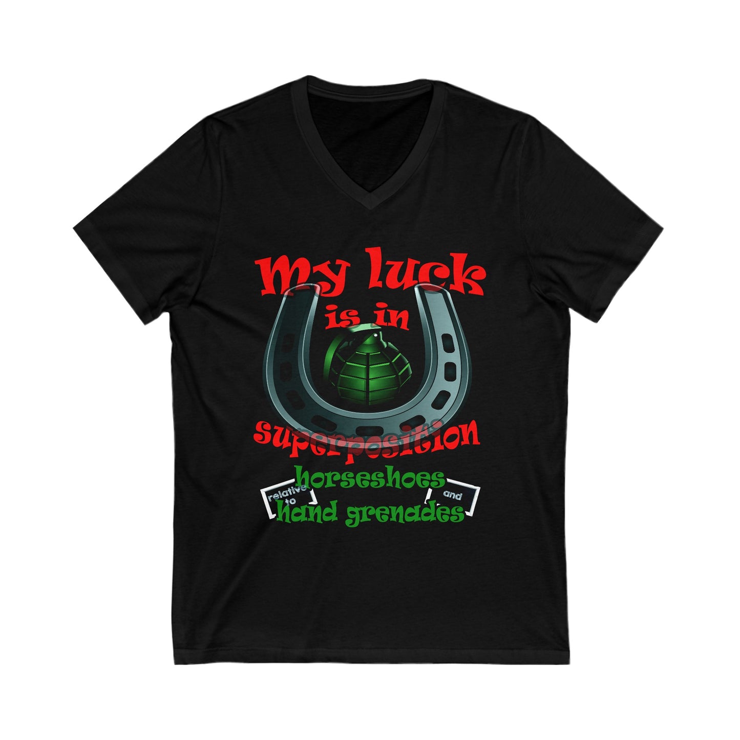 my luck - Unisex Jersey Short Sleeve V-Neck Tee