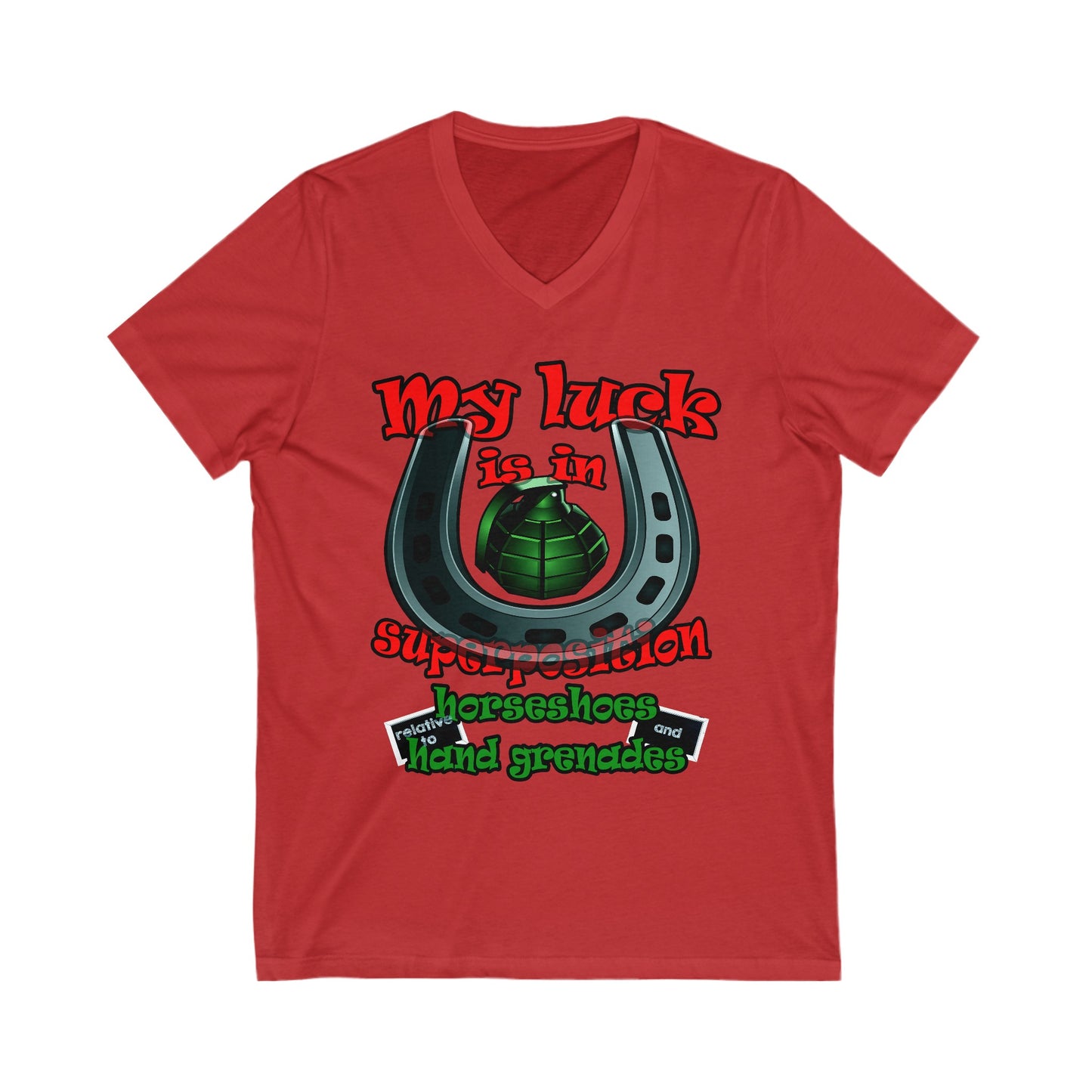my luck - Unisex Jersey Short Sleeve V-Neck Tee