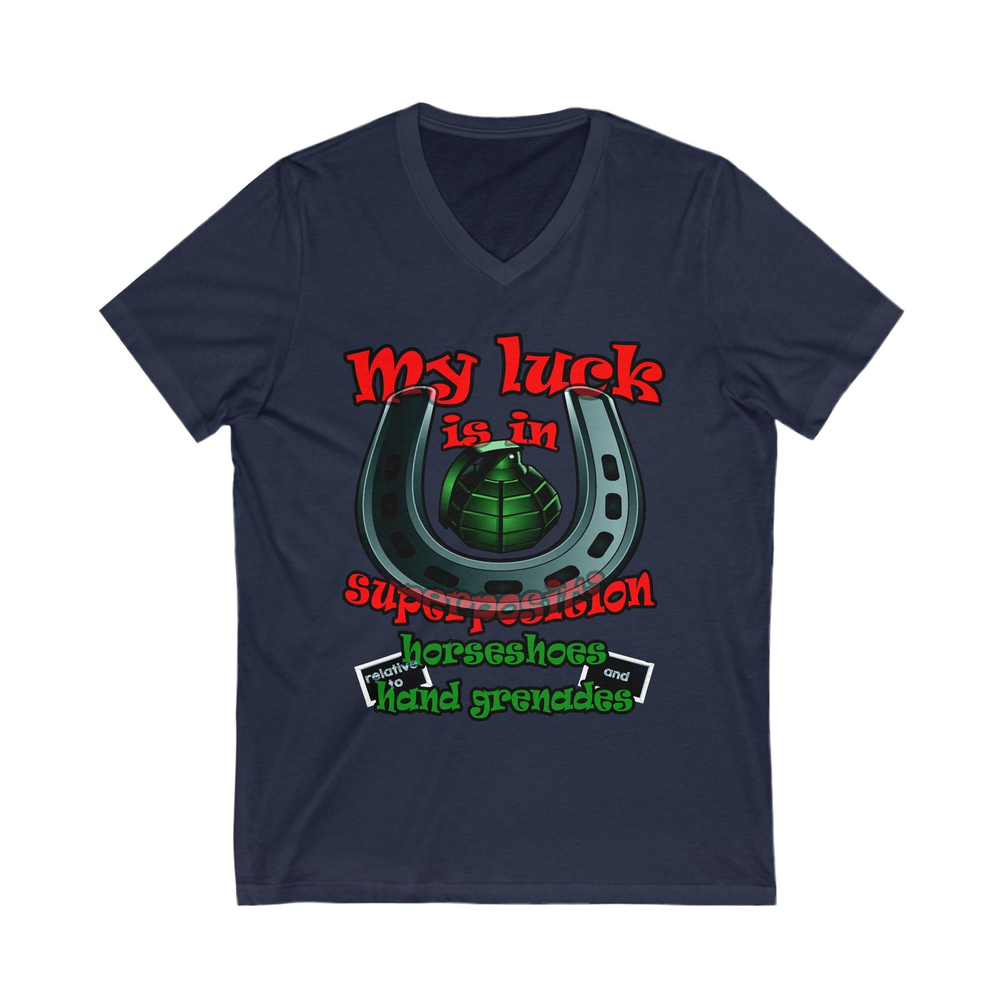 my luck - Unisex Jersey Short Sleeve V-Neck Tee