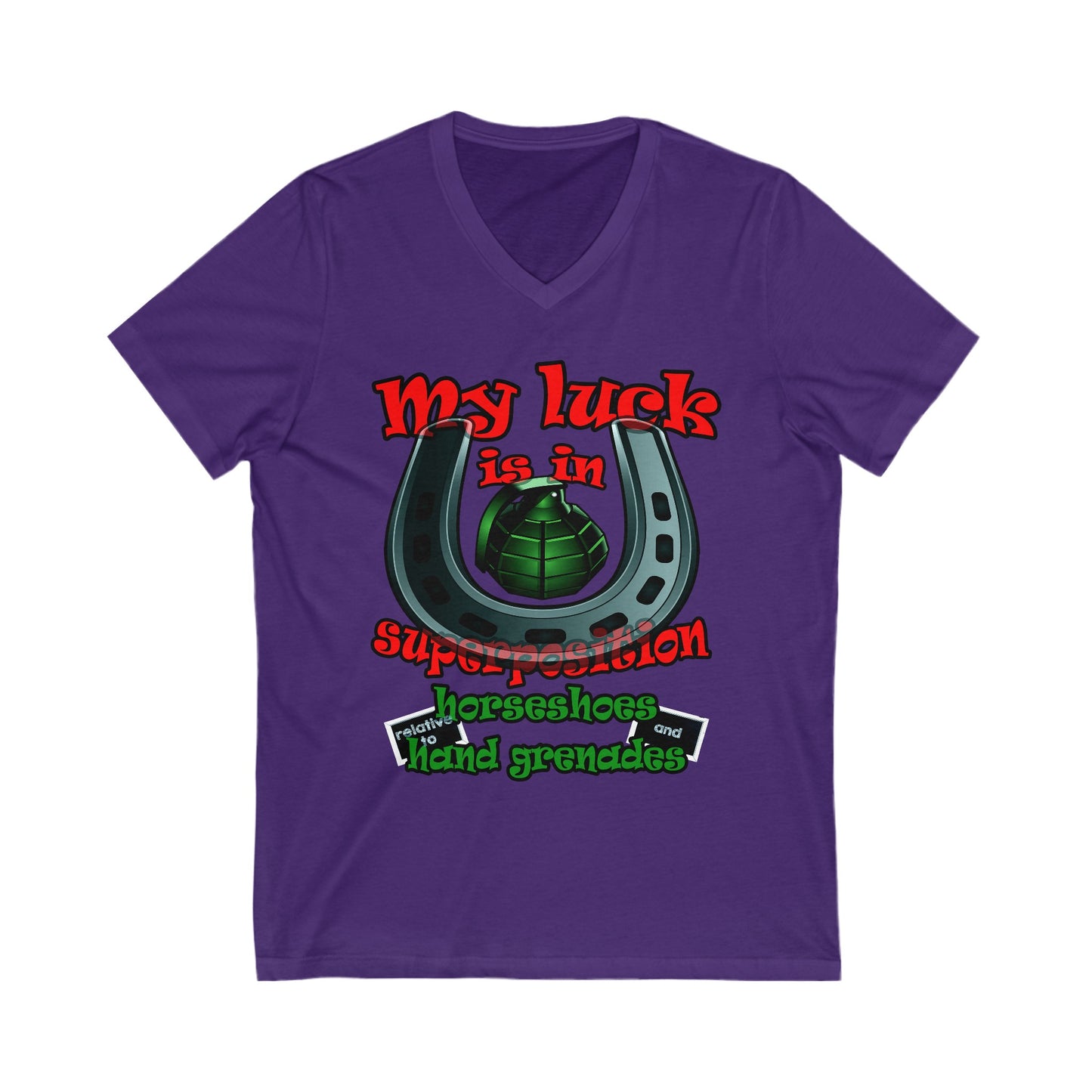 my luck - Unisex Jersey Short Sleeve V-Neck Tee