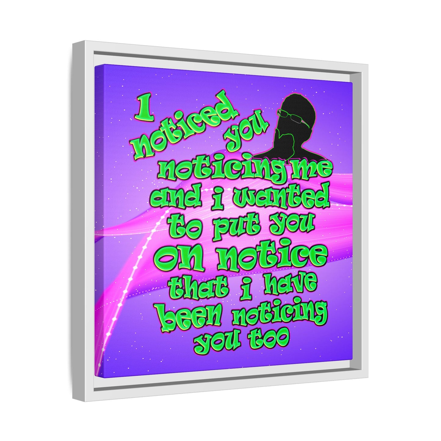 noticed you noticing - framed canvas art (purple-pink wave)