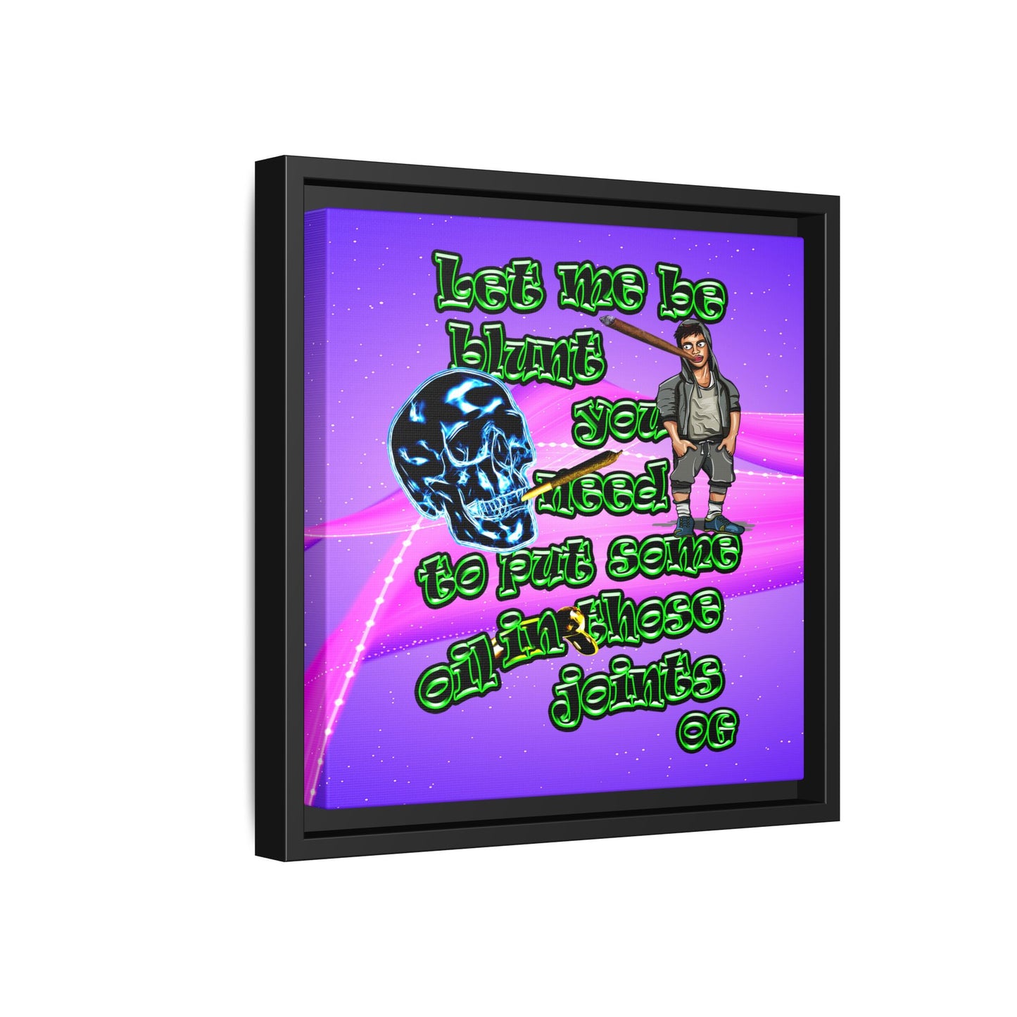 og - framed canvas art (purple-pink wave)
