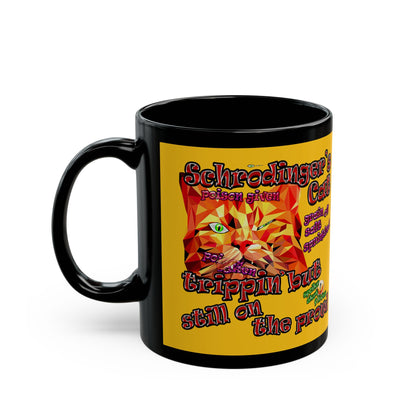 schrodinger's cat - Black Mug (yellow)