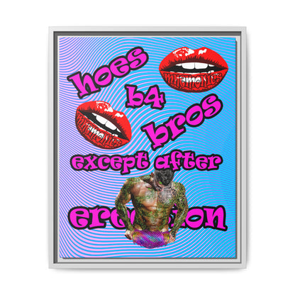 hoes b4 bros - framed canvas art (light blue-purple wave)