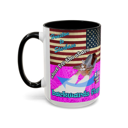 shoot for the stars - Accent Mug (pink swirl)
