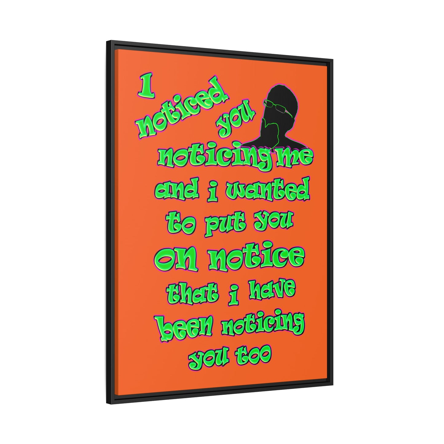 noticed you noticing - framed canvas art (orange)