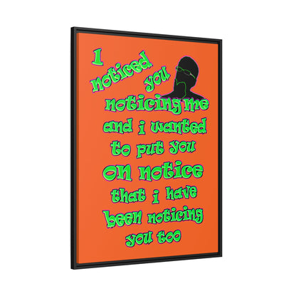 noticed you noticing - framed canvas art (orange)