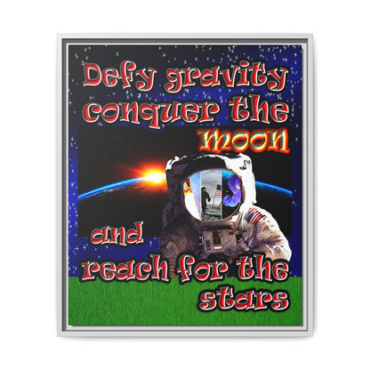 defy conquer reach - framed canvas art ('snoops' background)