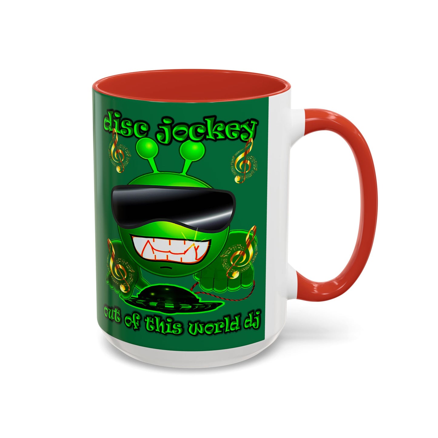 disc jockey - Accent Mug (dark green)