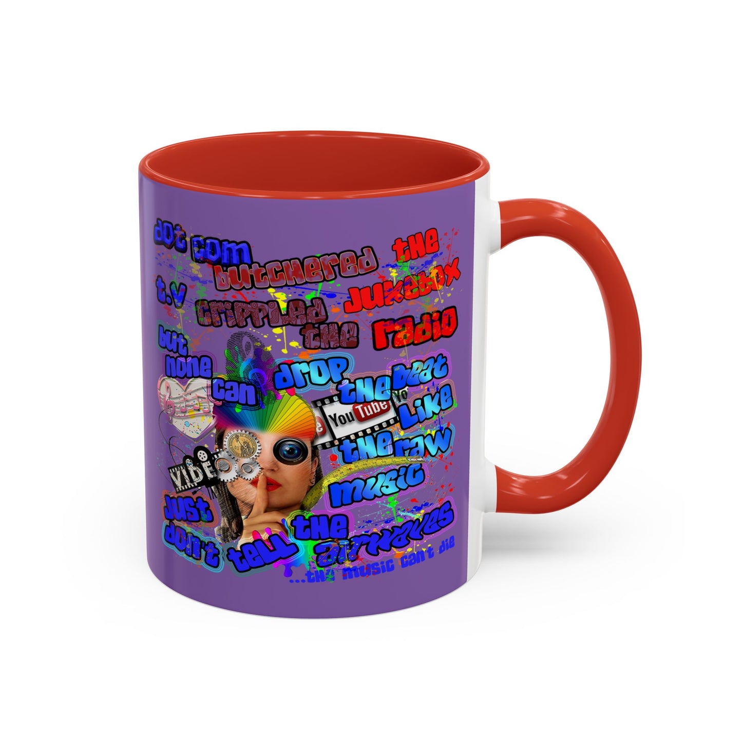 drop the beat - Accent Mug (light purple)