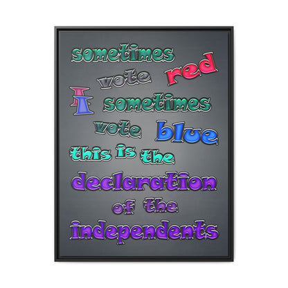 declaration of the independents - framed canvas art (grey-light grey)