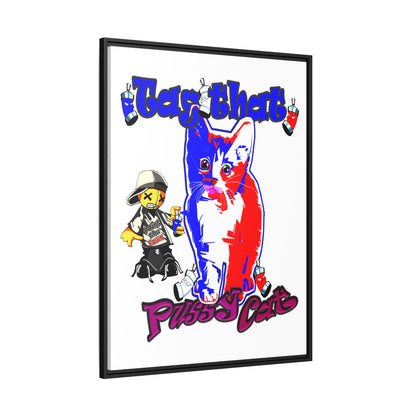 tag that - framed canvas art (white)