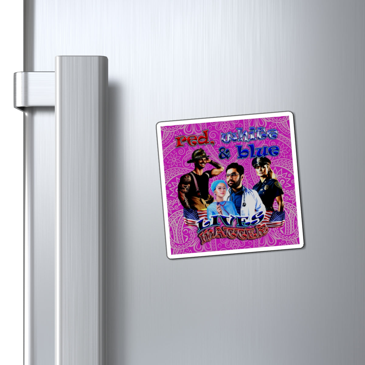 rw&b lives matter - Magnets - (pink swirl)