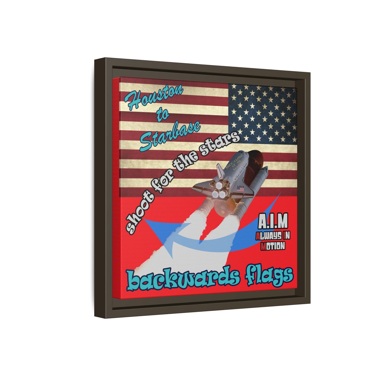 shoot for the stars - framed canvas art (red)
