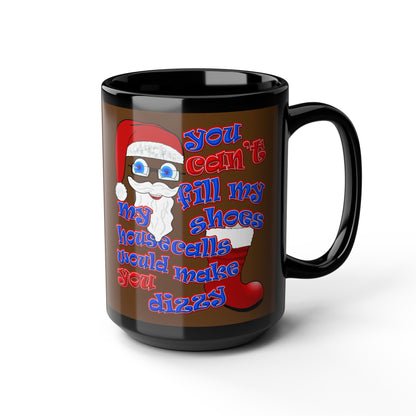 santa's shoes - Black Mug (brown)