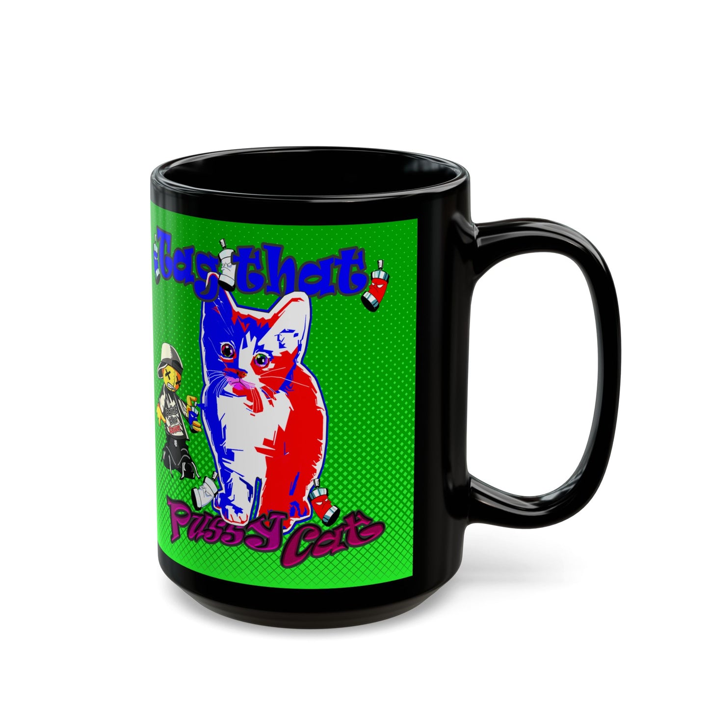 tag that - Black Mug (logo green)