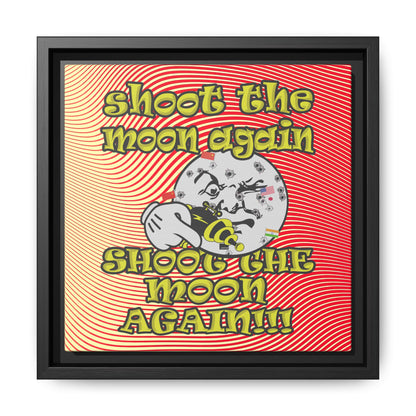 shoot the moon again - framed canvas art (yellow-orange wave)