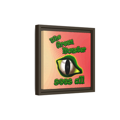 green monster - framed canvas art (yellow-orange wave)