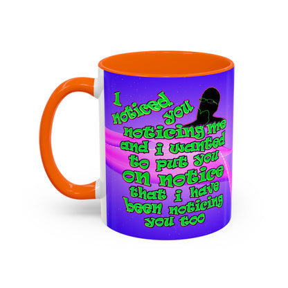 noticed you noticing - Accent Mug (purple-pink wave)