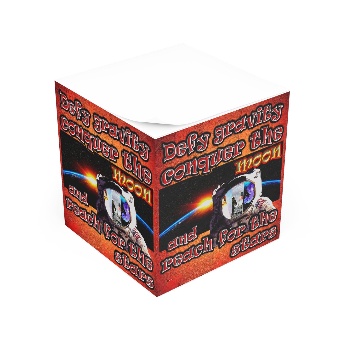 defy conquer reach - note cube (burnt orange)