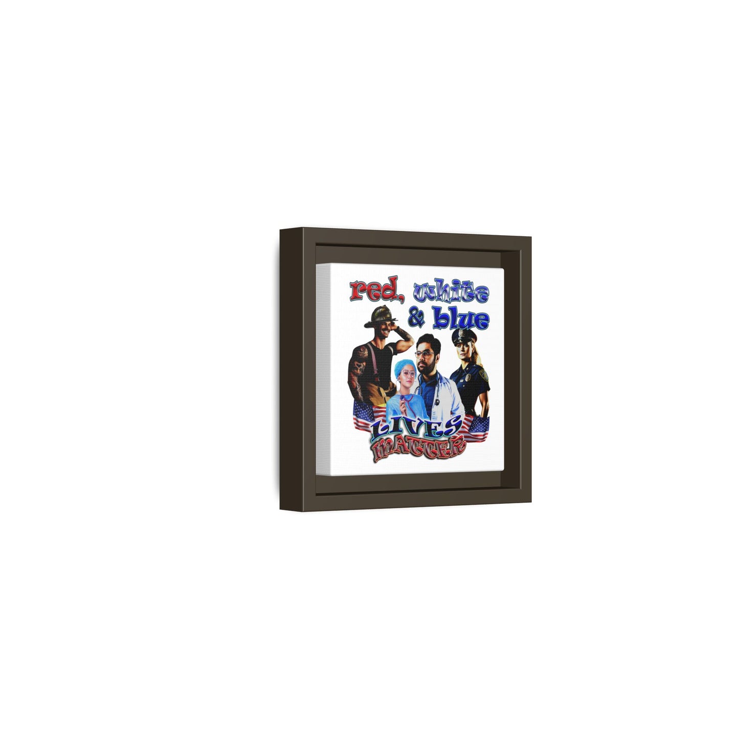 rw&b lives matter - framed canvas art (white)