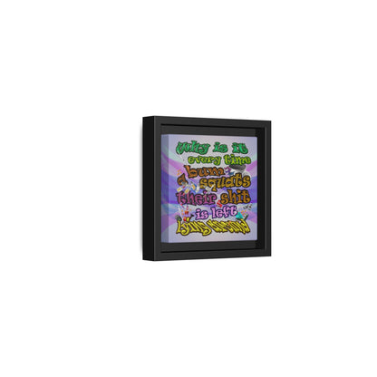 the bum's shit - framed canvas art (light blue-pink wave)