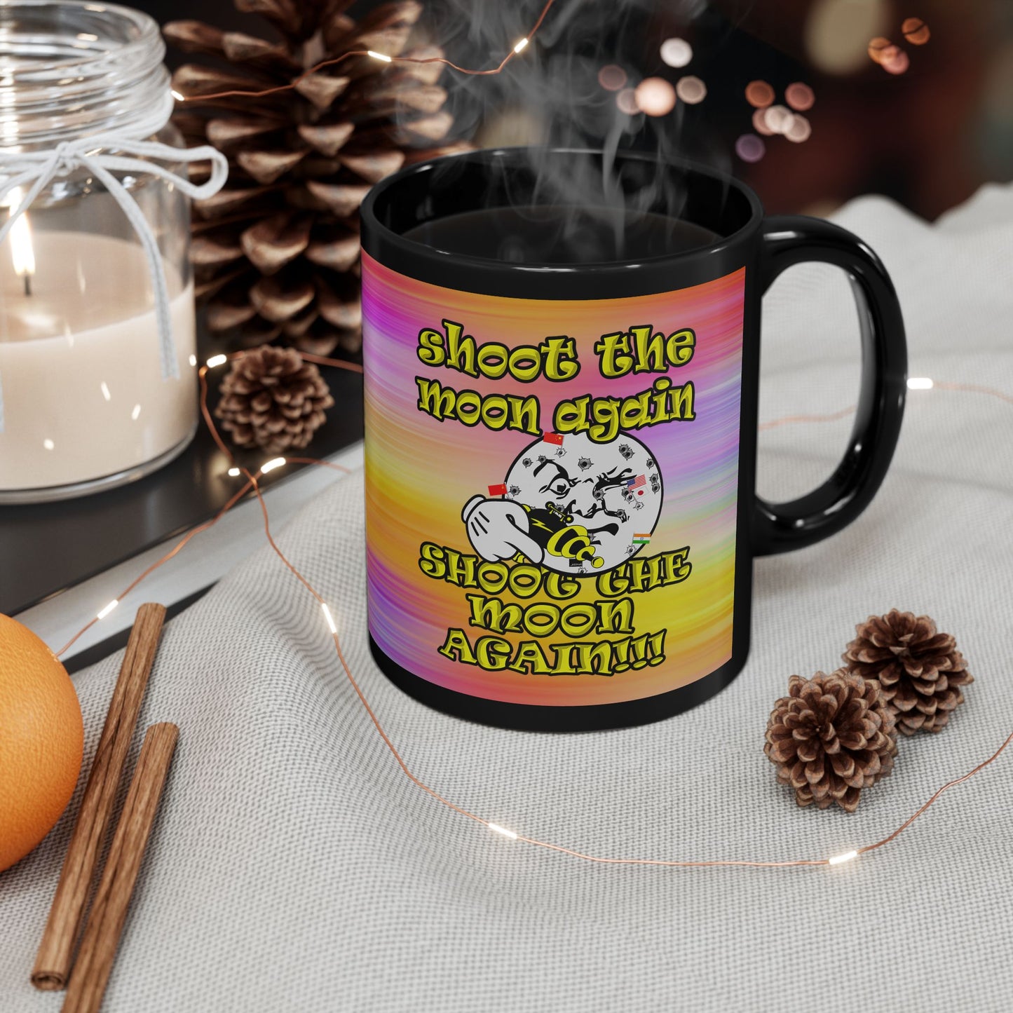 shoot the moon again - Black Mug (color blur)