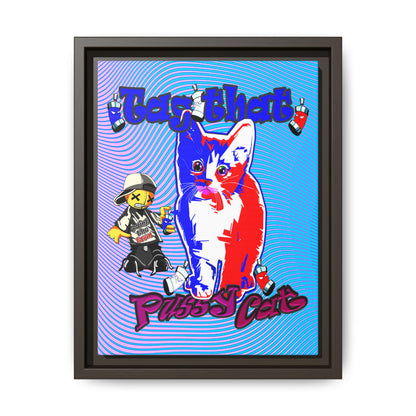 tag that - framed canvas art (light blue-purple wave)