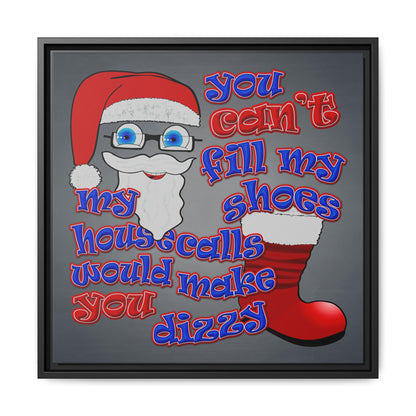 santa's shoes - framed canvas art (grey-light grey)