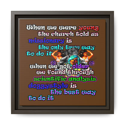 doggystyle - framed canvas art (brown)
