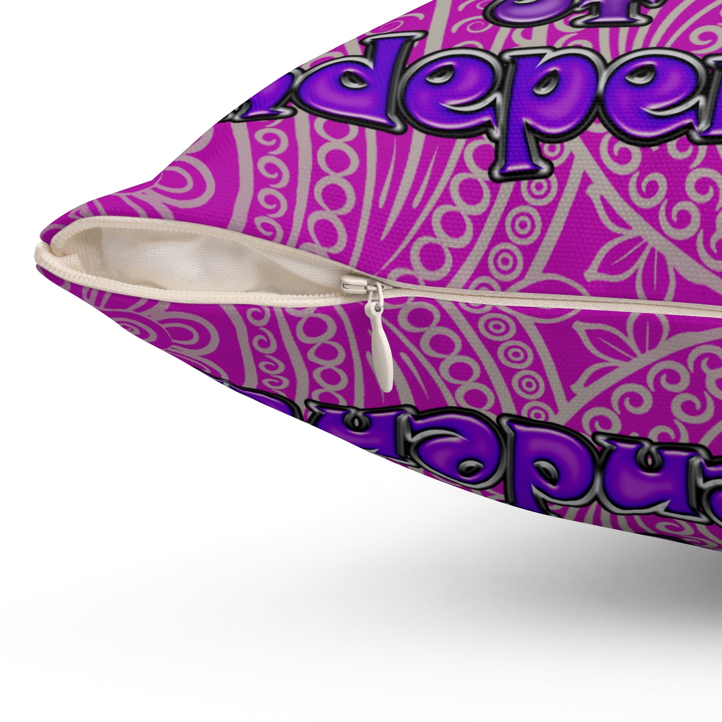 declaration of the independents - Spun Polyester Square Pillow - (pink swirl)