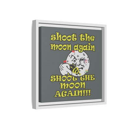 shoot the moon again - framed canvas art (dark grey)