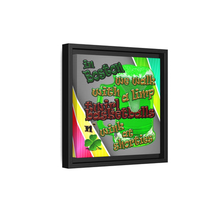 celtics logo - framed canvas art (rainbow split)