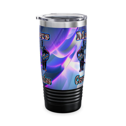em cee squared - Ringneck Tumbler, 20oz (grey-pink wave)