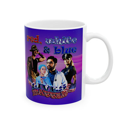 rw&b lives matter - White Mug (purple-pink wave)