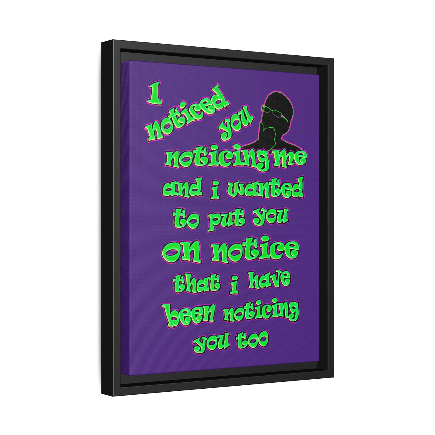 noticed you noticing - framed canvas art (purple)