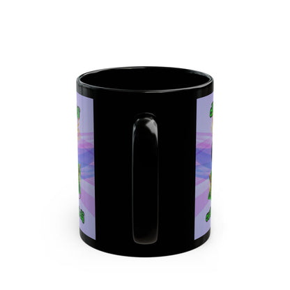 disc jockey - Black Mug (light blue-pink wave)