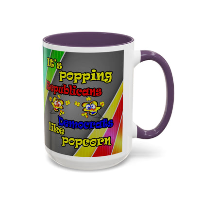 popping like popcorn - Accent Mug (rainbow split)