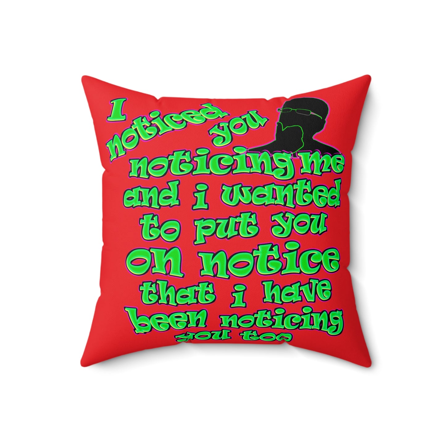 noticed you noticing - Faux Suede Square Pillow - (red)