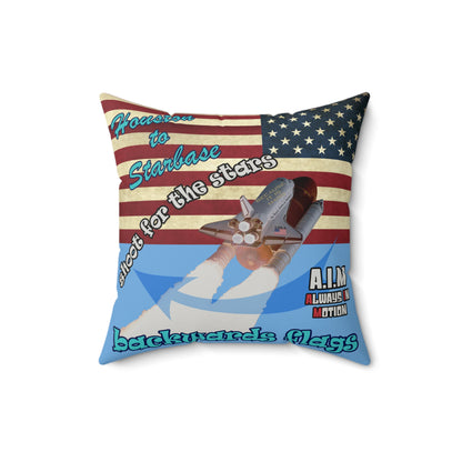 shoot for the stars - Faux Suede Square Pillow - (light blue)