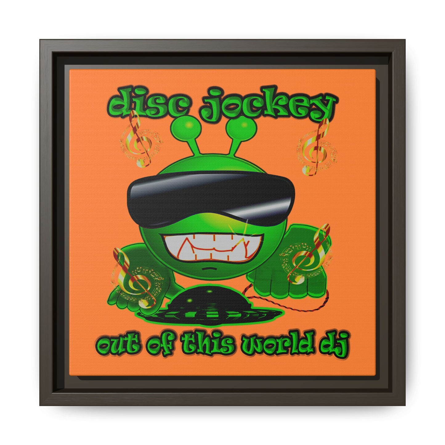 disc jockey - framed canvas art (crusta)