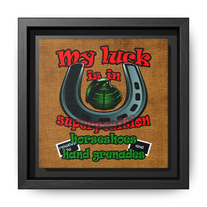 my luck - framed canvas art (brown papyrus)