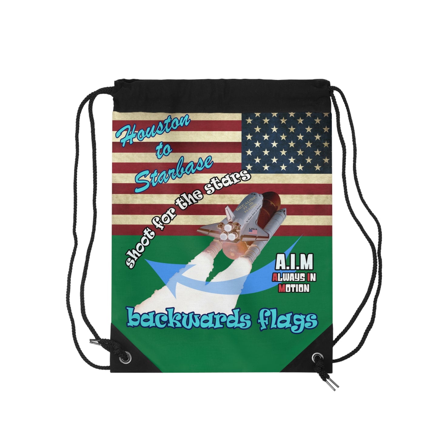 shoot for the stars - Drawstring Bag (dark green)